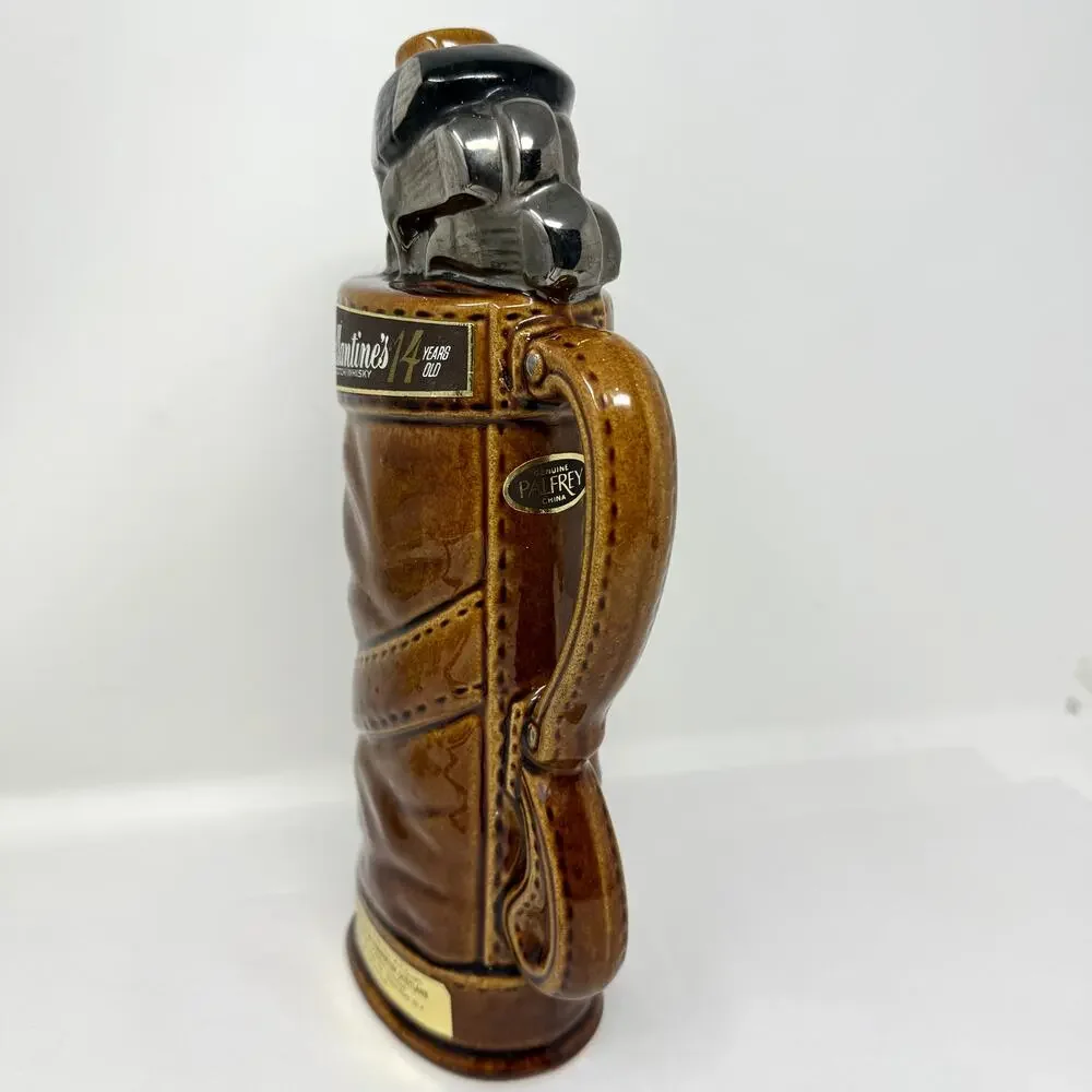 Vintage Ballantine’s 14 Year Scotch Golf Bag Decanter Palfrey 1969 No Cork